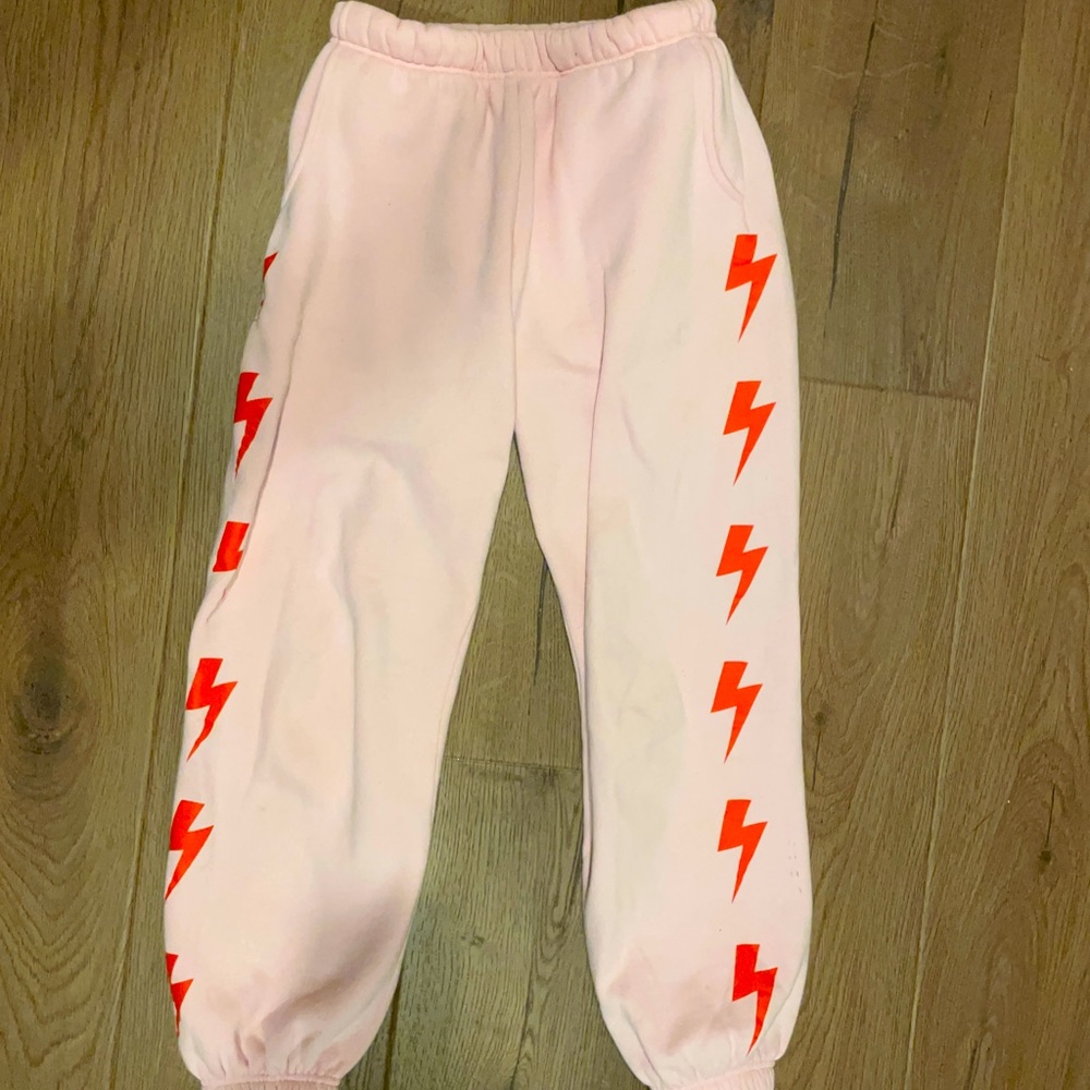 STARFIT Pink & Red Bolt Sweats